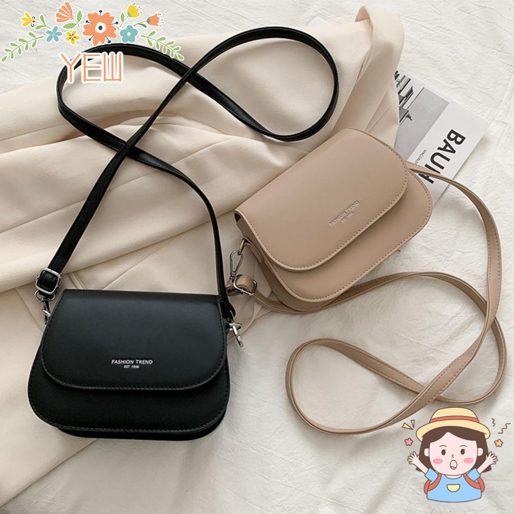 Túi Đeo Chéo Bằng Da PU Màu Trơn Thời Trang Dành Cho Nữ