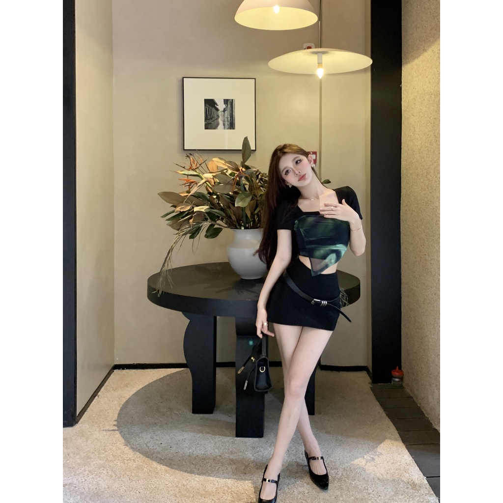 Áo Thun Lửng In Họa Tiết Thiết Kế Độc Đáo Phong Cách Đường Phố Cá Tính