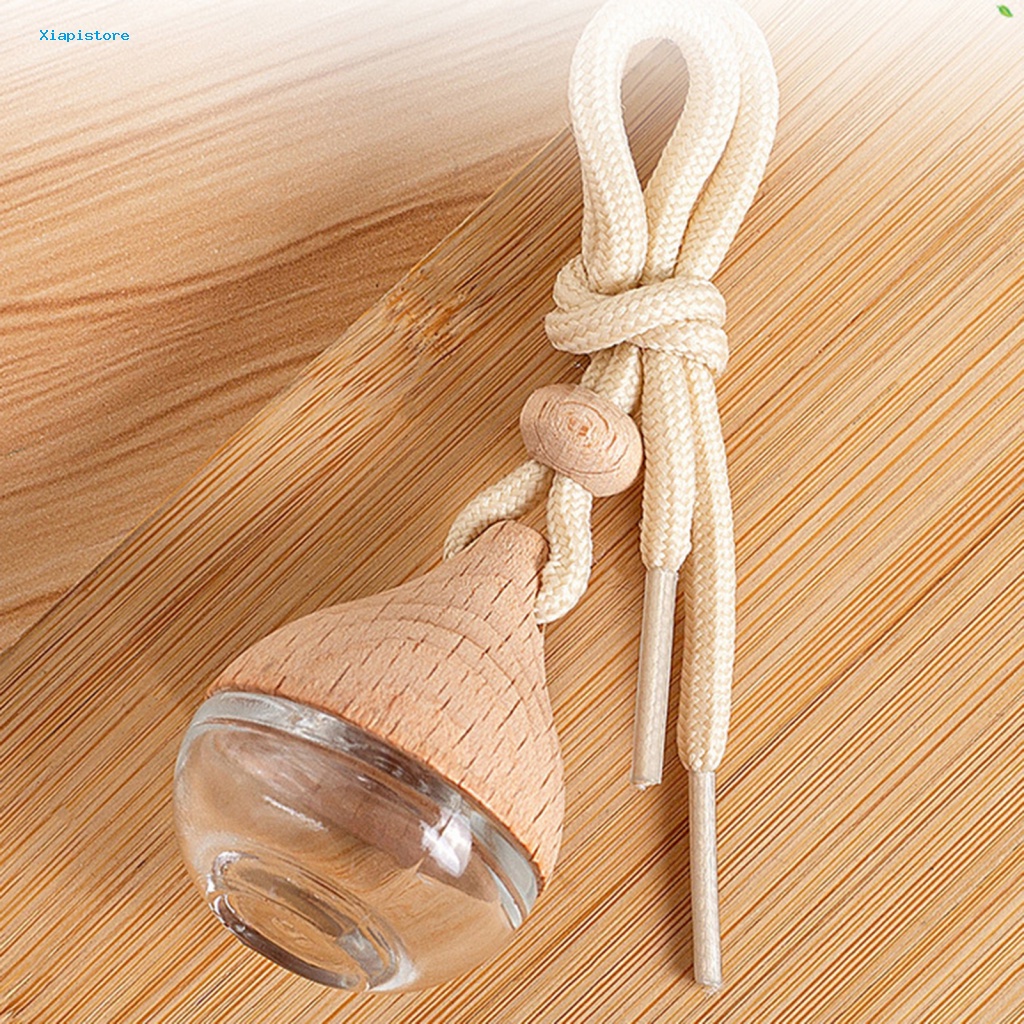 Chai Thủy Tinh Rỗng Trong Suốt Hình Giọt Nước Hoa 6ml Kèm Dây Đeo Cho Xe Hơi