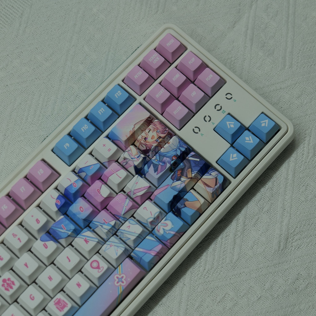 March 7th Keycaps Cherry Profile Honkai Star Rail Anime PBT Dye Sub Bàn Phím Cơ Keycap
