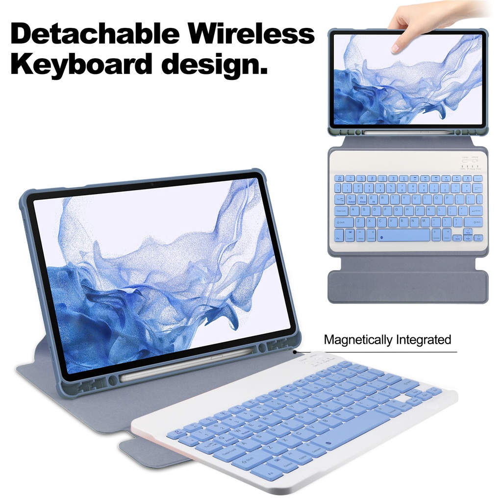Ốp Máy Tính Bảng Có Bàn Phím Bluetooth Xoay 360 Độ Kèm Ngăn Đựng Bút Cho Samsung Galaxy Tab S9 Plus 12.4 "Tab S9 11 inch