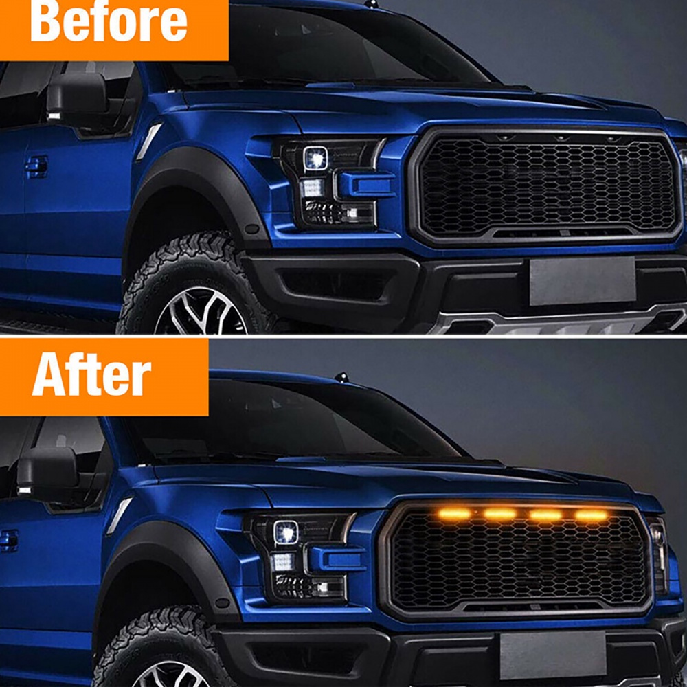 Đèn LED Mắt Đại Bàng 4 Bóng Gắn Lưới Tản Nhiệt Xe Hơi SUV Ford Toyota