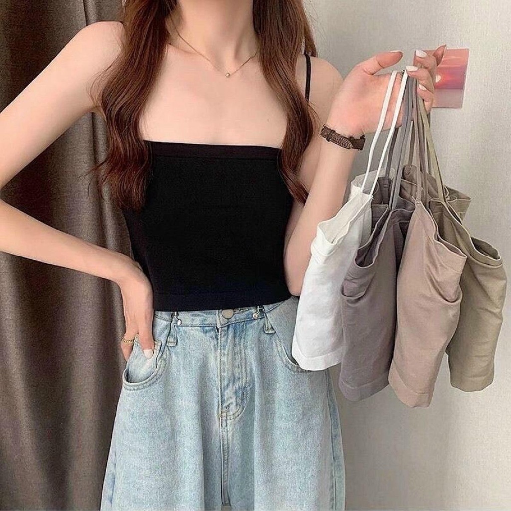 B03 Set 3 áo bra borip mịn điều hoà, 2 dây bún, sexy, mát mẻ, có đệm 1p không gọng, cá tính, dễ phối đồ, hot trend 2023