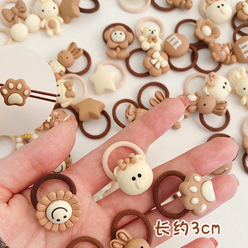 Set 40 Dây Buộc Tóc Bằng Da Không Làm Tổn Thương Tóc Cho Bé Gái