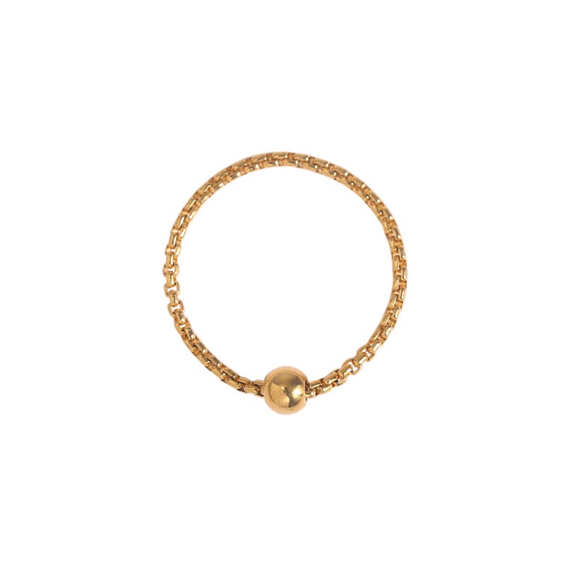 Nhẫn Titan Mạ Vàng 18k Đính Hạt May Mắn