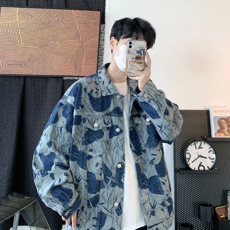 Áo Khoác denim Phối Màu Nhuộm Cá Tính Thời Trang Cho Nam