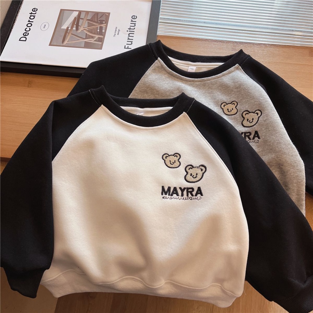 Áo Hoodie Raglan Tay Dài In Họa Tiết Hoạt Hình Phong Cách Hàn Quốc Thời Trang Xuân Thu 2023 Dành Cho Bé Trai