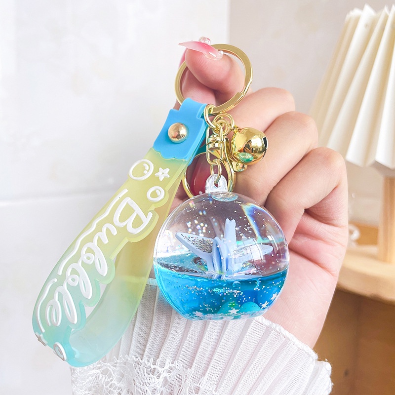 Móc Khóa Kim Tuyến Dầu Hình Chim Hạc Đơn Giản Sáng Tạo Độc Đáo