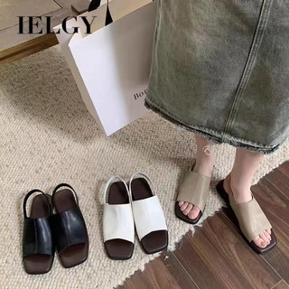 IELGYDép Sandal Hở Mũi Đế Bằng Phong Cách retro Thời Trang Cho Nữ