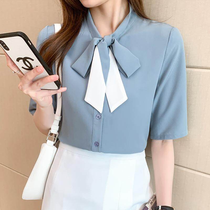 Plus Áo Sơ Mi Tay Ngắn Dáng Rộng Phong Cách Hàn Quốc Thời Trang Mùa Hè Cho Nữ