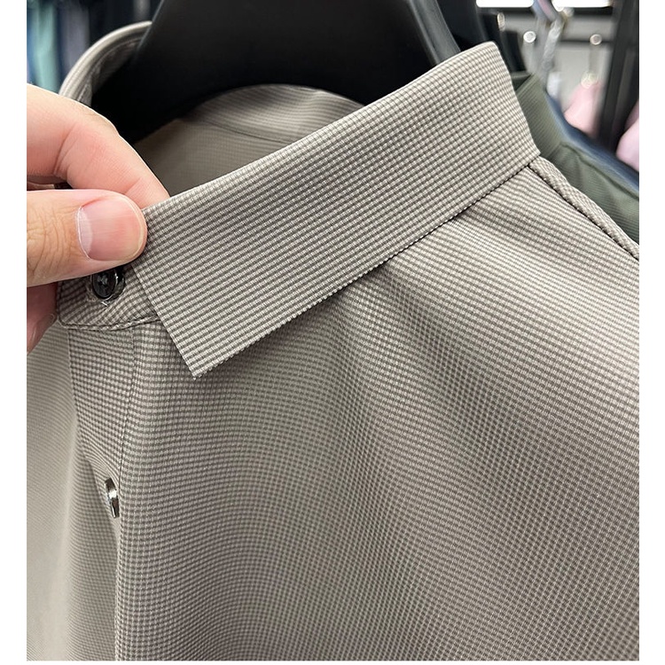 Áo Thun Polo Vải Lụa Lạnh Cổ Bẻ Thời Trang Mùa Hè Cho Nam