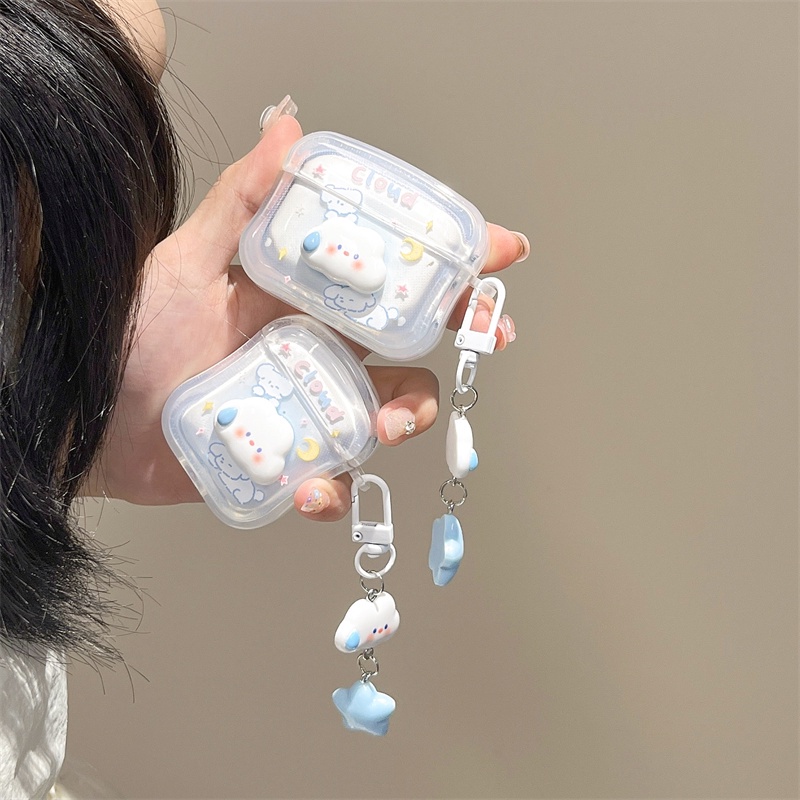 Vỏ Bảo Vệ Hộp Sạc Tai Nghe Bluetooth Không Dây Airpods1 / 2 3 Pro Pro2 Air Pods Pro 3 Hình Đám Mây Dễ Thương Ốp