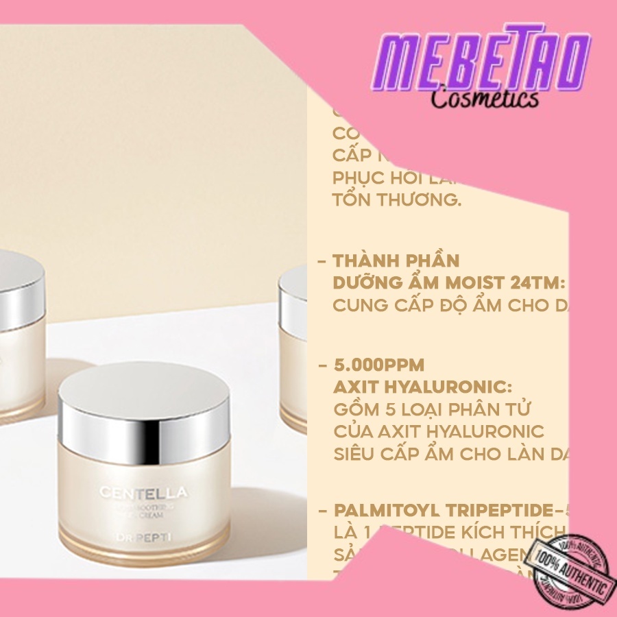 Kem Dưỡng Ẩm Chiết Xuất Rau Má Làm Dịu Da Dr.Pepti Centella Moist Soothing Gel Cream 70ml