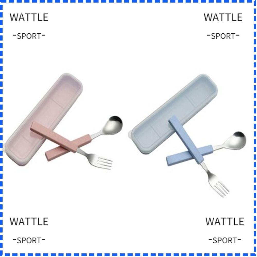 WATTLE Set 2 Món Dụng Cụ Ăn Uống Bằng Thép Không Gỉ Màu Xanh Lá Cây Cho Trẻ Em Dùng Khi Đi Du Lịch Ngoài Trời