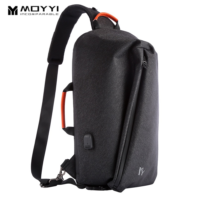 Túi đeo vai MOYYI bằng vải oxford sức chứa lớn chống nước chống mài mòn phong cách Nhật Hàn 14 inch cho doanh nhân