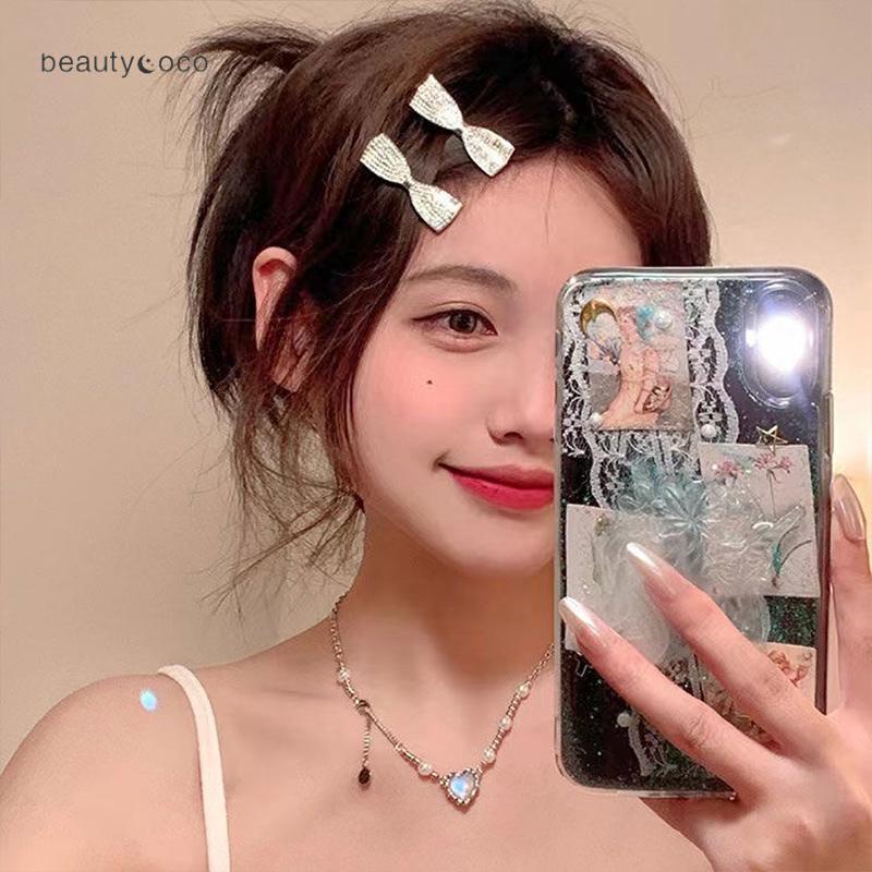 Beautycoco🍊Kẹp Tóc Nơ Đính Đá Zircon Lấp Lánh Cho Búp Bê Barbie