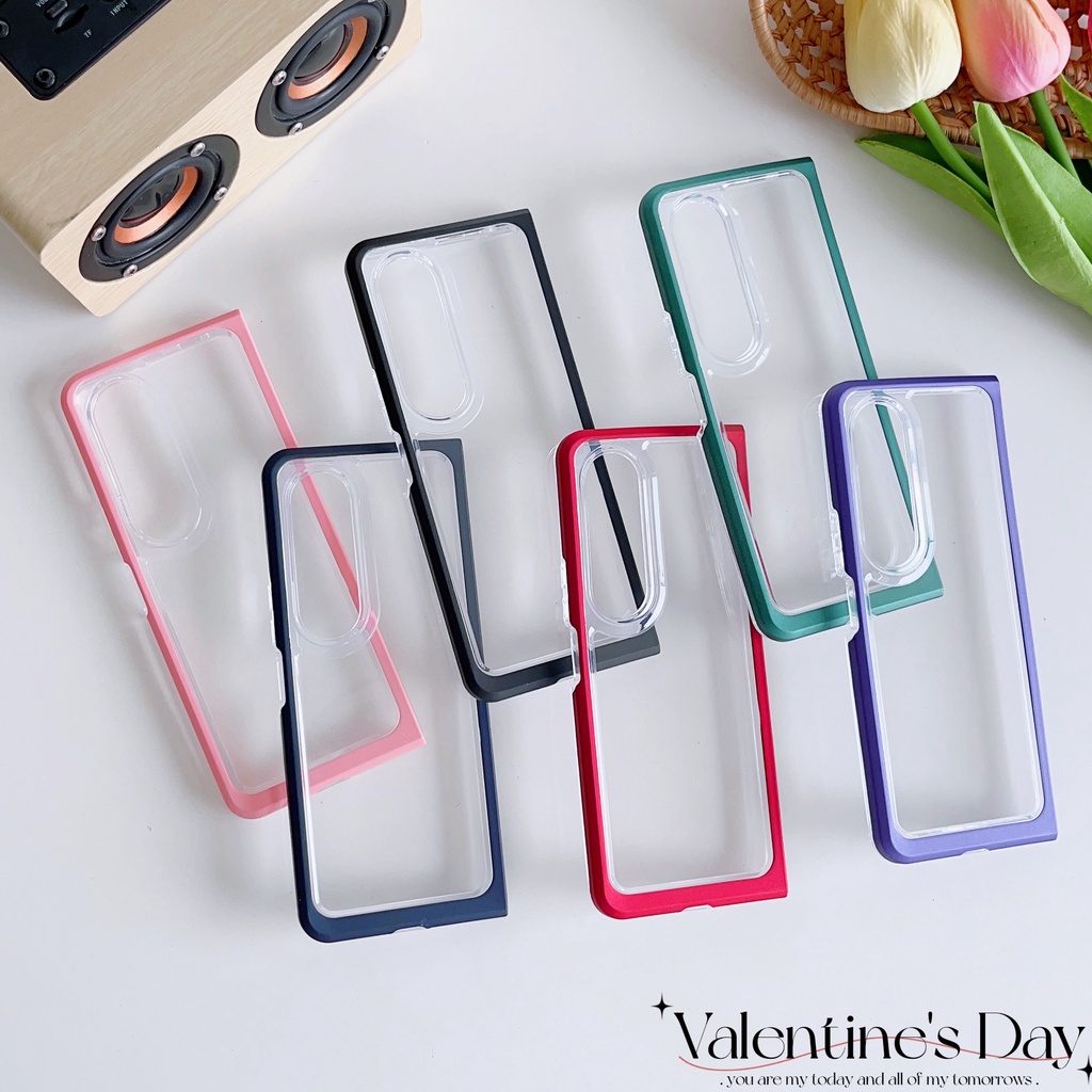 Bao Da Điện Thoại Nắp Gập Màu Trơn Đơn Giản Cho samsung galaxy z fold5 4 z fold 3 samsung z fold4 z fold3 Ốp