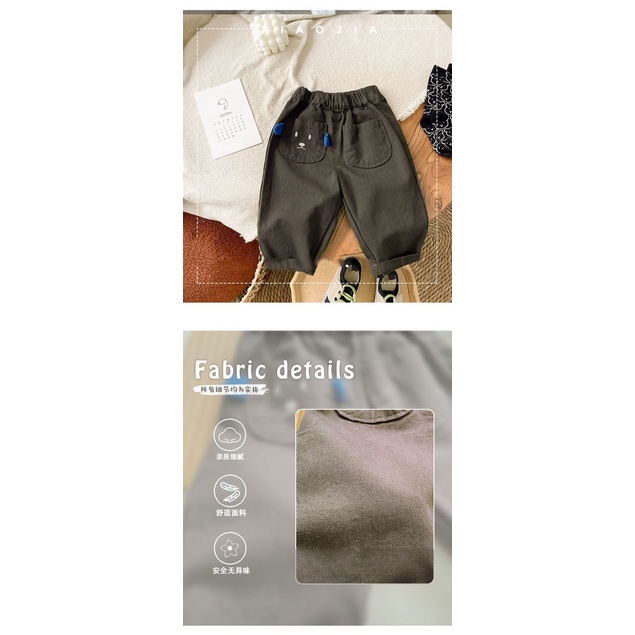 Quần Dài Cotton Họa Tiết Hoạt Hình Thời Trang Xuân Thu Cho Bé Trai