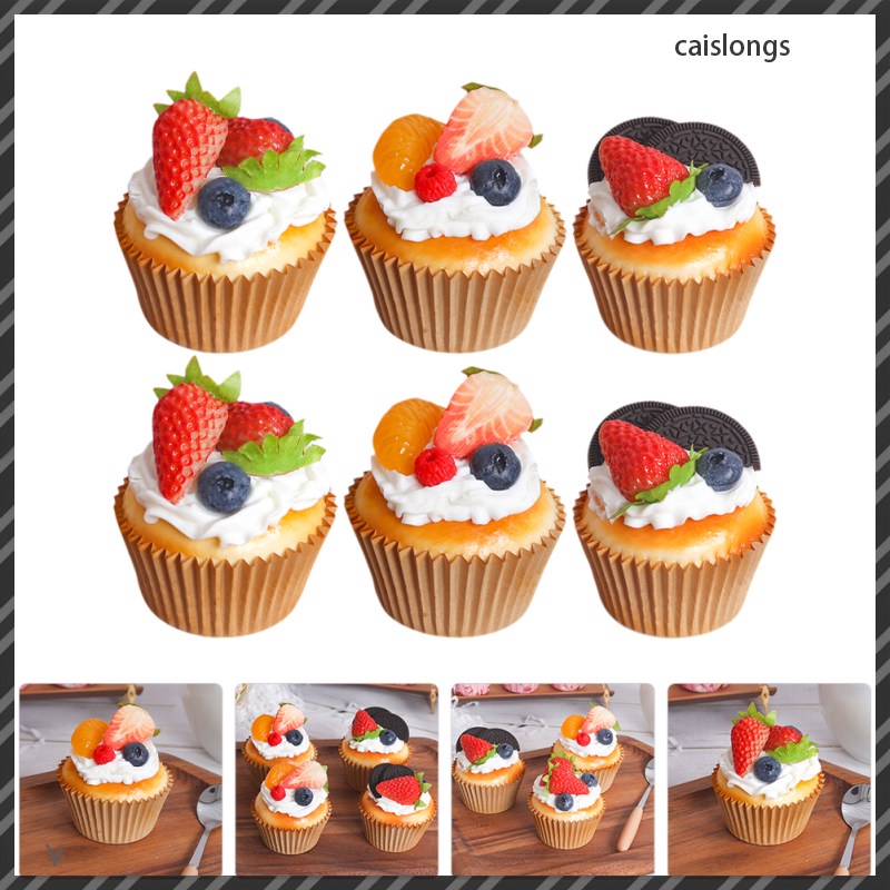 Bộ 6 Mô Hình Bánh Cupcake Trang Trí Sinh Nhật