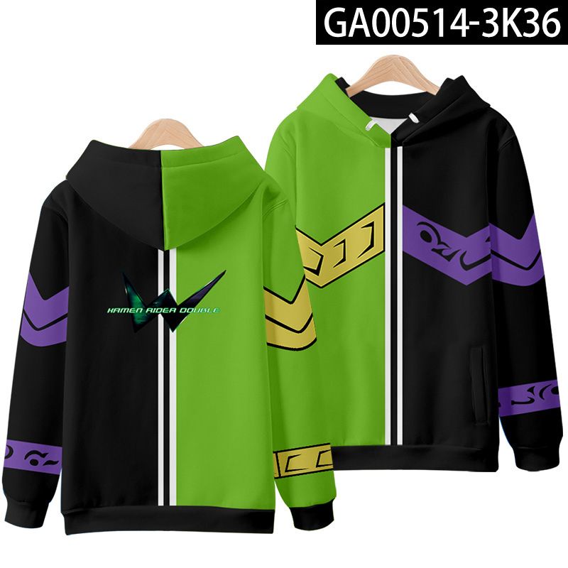 Áo Khoác Hoodie Có Khóa Kéo In Hình Kamen Rider W Joker Decade 3D Thời Trang Thu Đông Dành Cho Nam Nữ