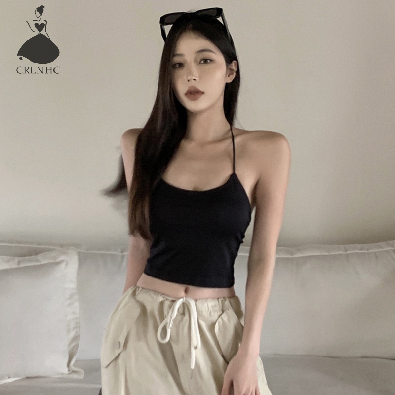 Áo Hai Dây Hở Lưng Màu Trơn Thời Trang Mùa Hè Quyến Rũ Cho Nữ