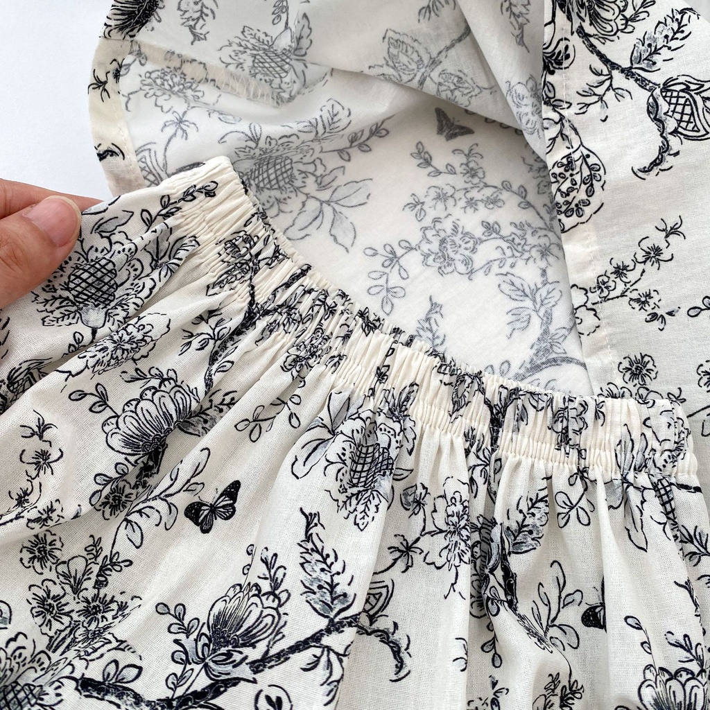 Bộ Đồ Áo Tay Dài Phối Ren Thắt Nơ + Quần Dài Phong Cách Mới Dành Cho Bé Gái 2023