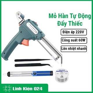 Bộ mỏ hàn tự động đẩy thiếc 220v 60w + thiếc + 2 nhíp + hút thiếc