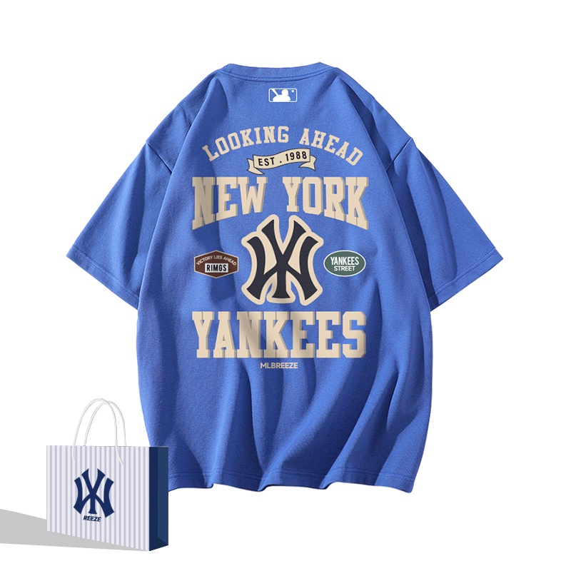 N-y co-thương hiệu mùa hè hợp thời trang thương hiệu nam crewneck cotton, tay ngắn, túi rời casual top couple t-shirt