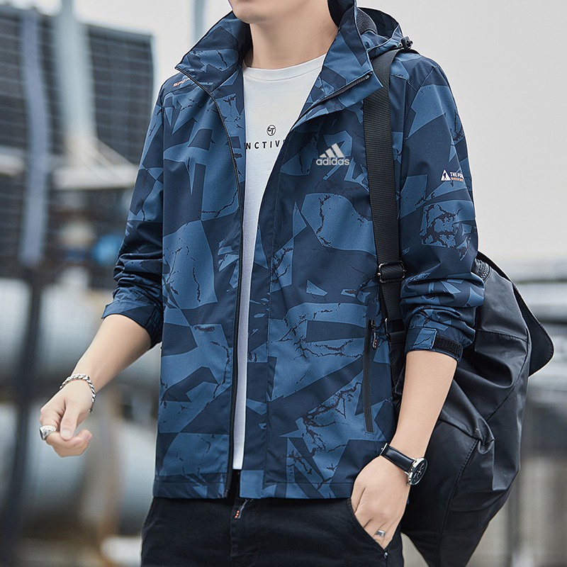 Áo Khoác Thể Thao Adidas 100% Chính Hãng Thoáng Khí Có Mũ Trùm Cá Tính Dành Cho Nam