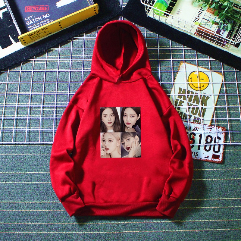 Áo Hoodie Thể Thao In Họa Tiết Hoạt Hình BLACKPINK Dễ Thương Cho Bé