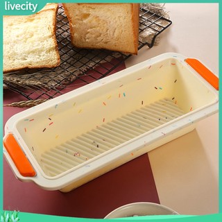 <livecity> Rectangle non-stick bread loaf toast silicone baking pan tray mold diy bakeware