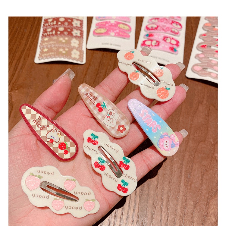 10 cái kẹp tóc cô gái mũ dễ thương bb kẹp trẻ em phụ kiện tóc cô gái kẹp tóc trẻ em phim hoạt hình tóc thẻ mũ nón