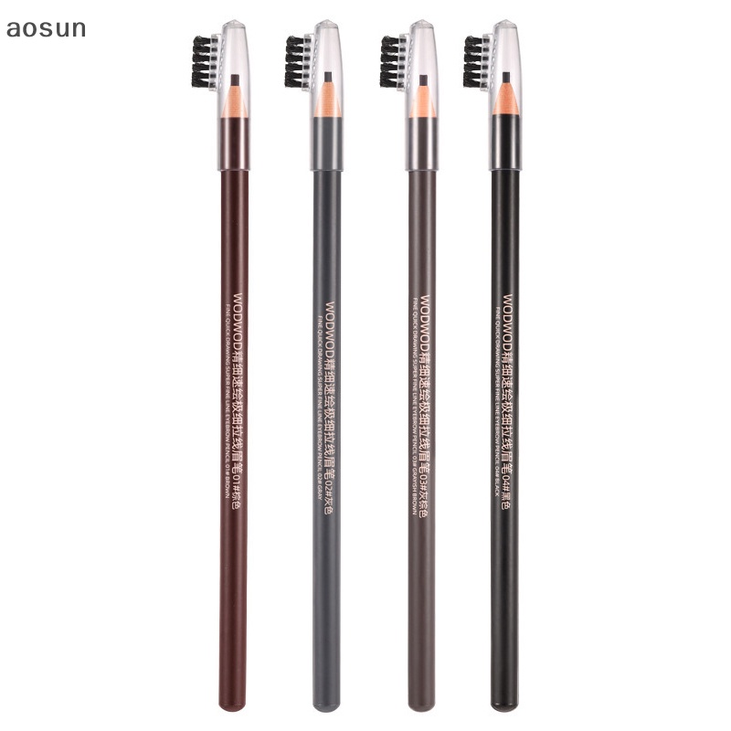Aosun 1 pcs chì kẻ mày chống thấm mồ hôi chống thấm nước ultra-thin eyebrow pen for women beauty cosmetic eyebrow pencil cosmetics tool en