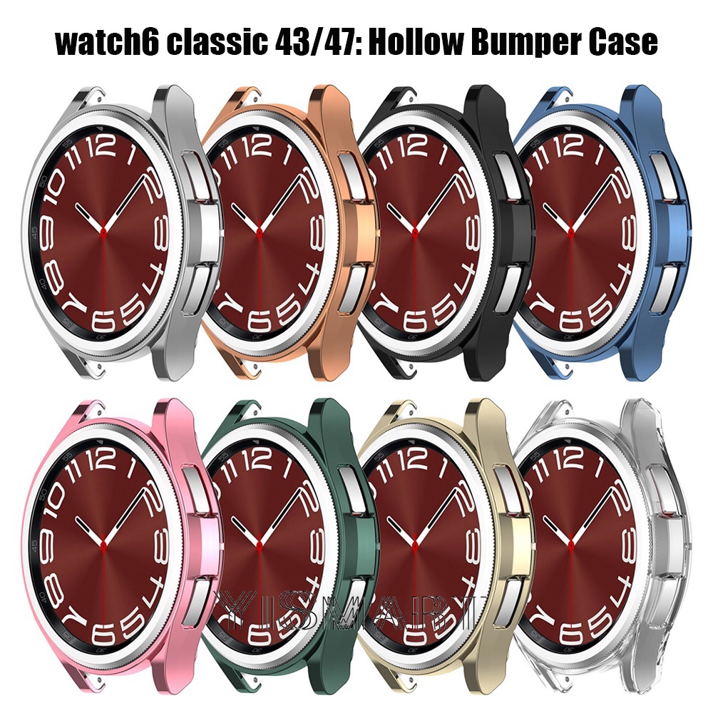 Vỏ bảo vệ toàn màn hình cho samsung galaxy watch 6 40mm 44mm tpu hollow bumper protective cover cho galaxy watch6 classic 43mm 47mm
