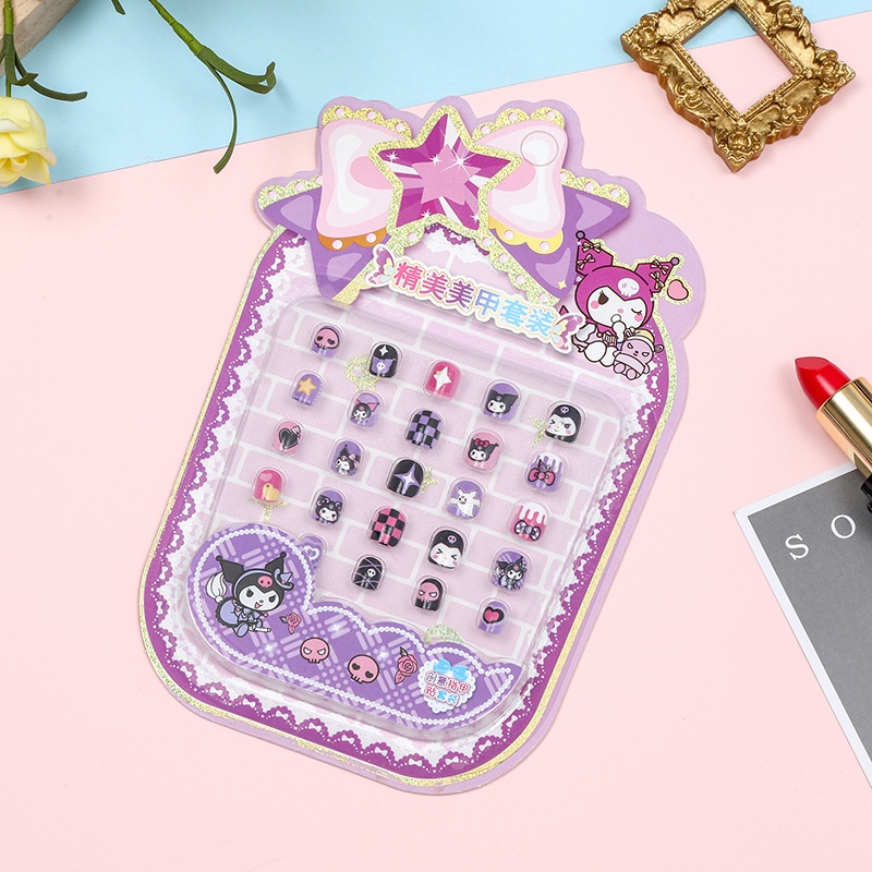 Sanrio nail art sticker phim hoạt hình dễ thương kuromi nail painting stickers cho bé gái