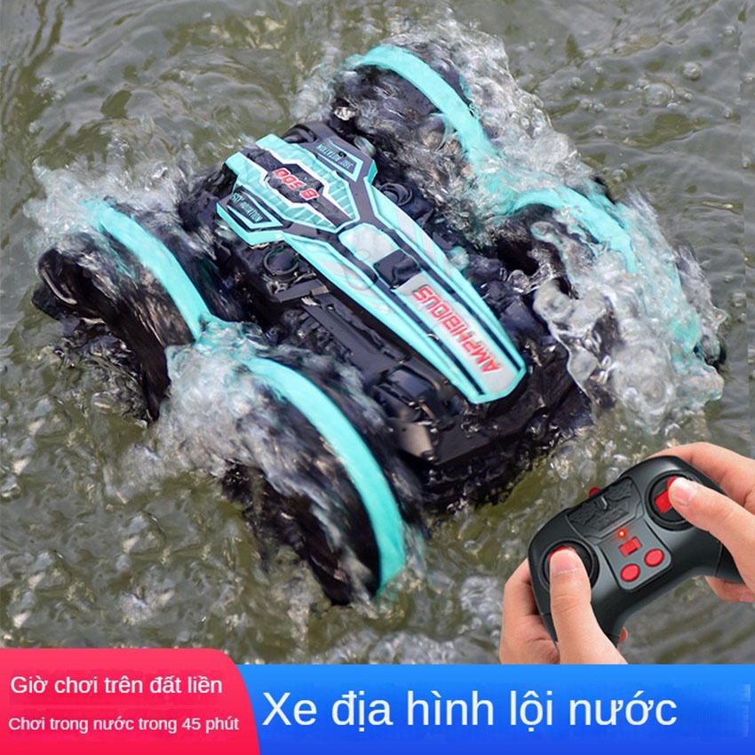Xe Ô Tô Điều Khiển Từ Xa ô tô Đồ Chơi Xe Địa Hình Lội Nước & Chạy Trên Cạn Pin Sạc