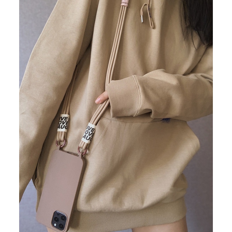 Korea stylish girl crossbody lanyard strap vỏ điện thoại mềm cho iphone 14 13 pro 12 11 pro max xs xr x 8 7 plus se vỏ màu rắn