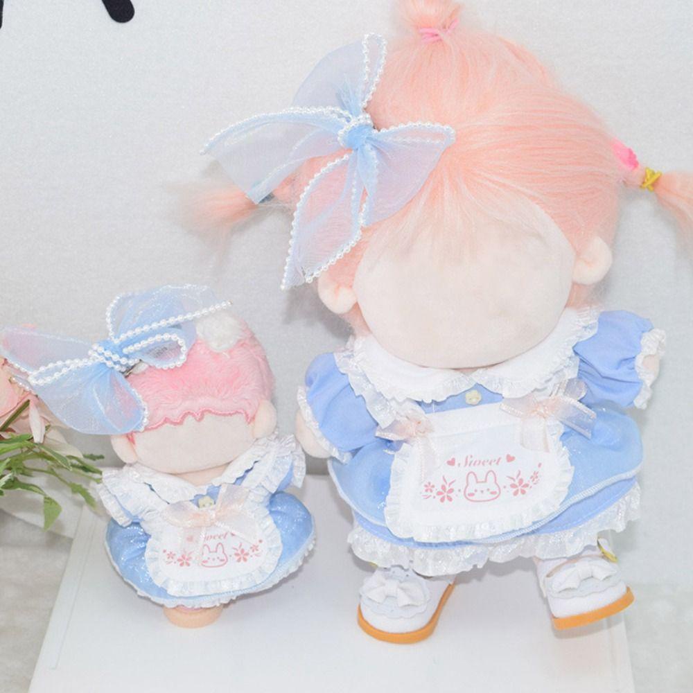 Uumir miniature dress suit, quần áo búp bê 10cm 20cm màu xanh lam, quà tặng phim hoạt hình thỏ trang phục có thể thay thế thay thế trò chơi mặc quần áo mini bowknot headwear búp bê nhồi bông
