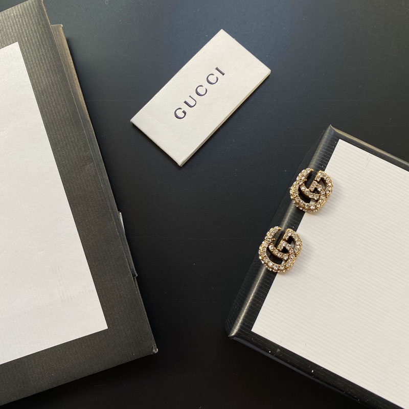 Gucci bông tai titan thép chữ logo vòng đeo tai stud bông tai trang sức của phụ nữ