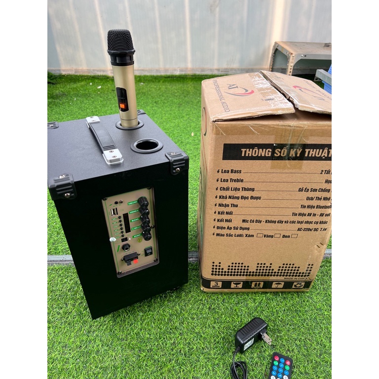 Loa kéo AT-T8 kèm 1 micro không dây hát karaoke di động