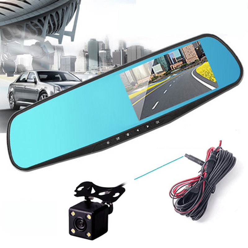 Gương chiếu hậu ô tô máy ghi âm ô tô phía trước và phía sau ghi kép đơn 1080p với hình ảnh dự phòng máy con chó điện tử all-in-one