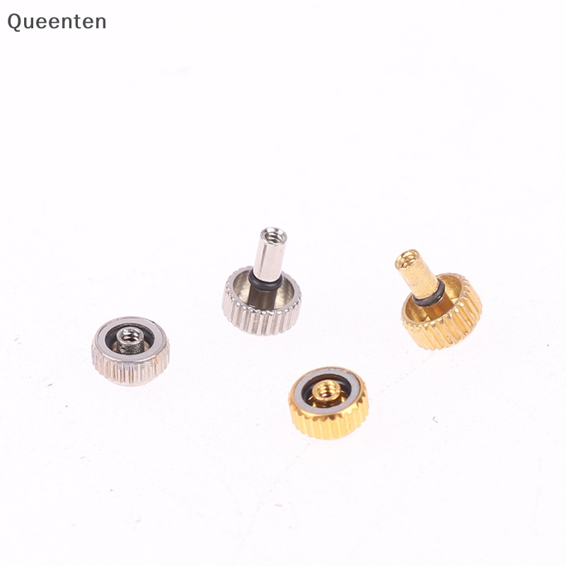 Queenten 100 cái đồng hồ núm vàng trắng đồng hồ vương miện bạc đồng hồ vương miện không thấm nước sẽ phai đồng hồ xử lý đồng hồ bộ phận công cụ dịch vụ qt