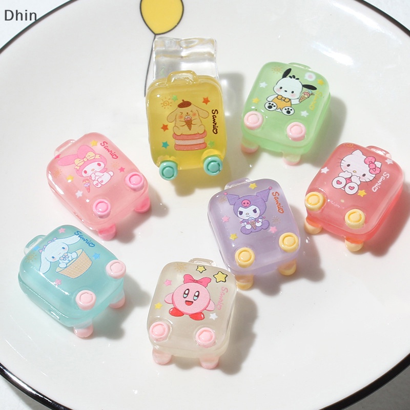 1pc phim hoạt hình dễ thương vali phát sáng nhỏ mô hình nhựa trang trí nhà búp bê phụ kiện cod
