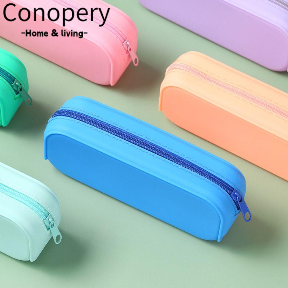 Conopery Bút chì silicone một lớp đầy màu sắc đồ dùng học sinh hộp lưu trữ