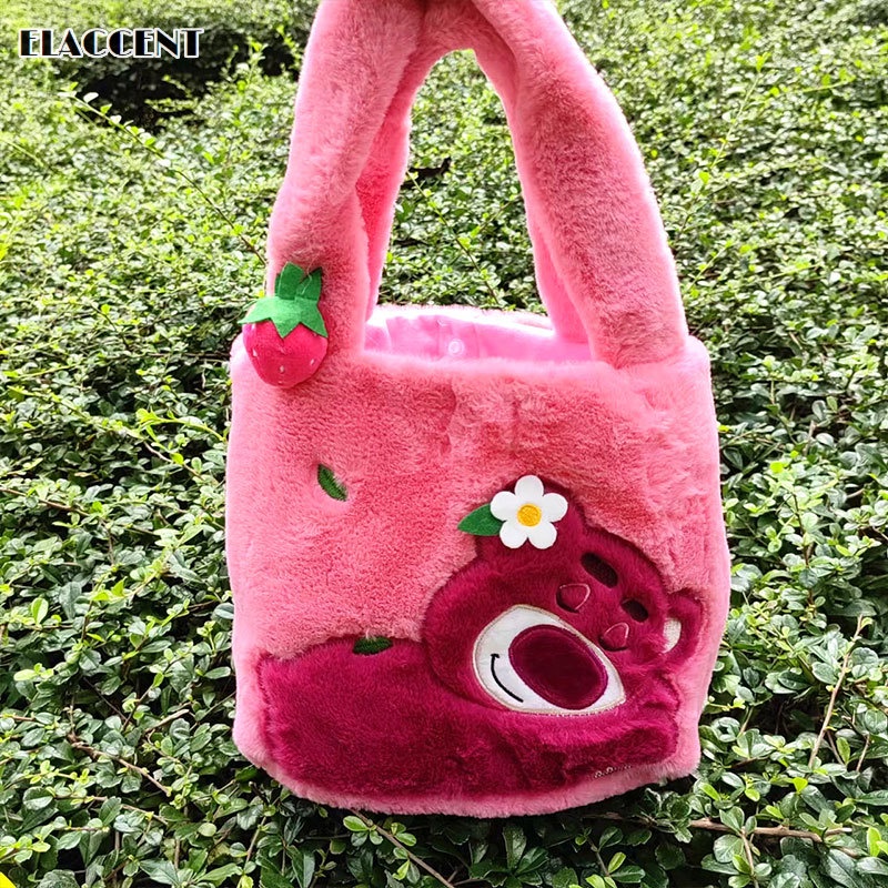 Elaccent strawberry bear sang trọng túi xách dung tích lớn hộp đựng đồ ăn trưa túi mua sắm