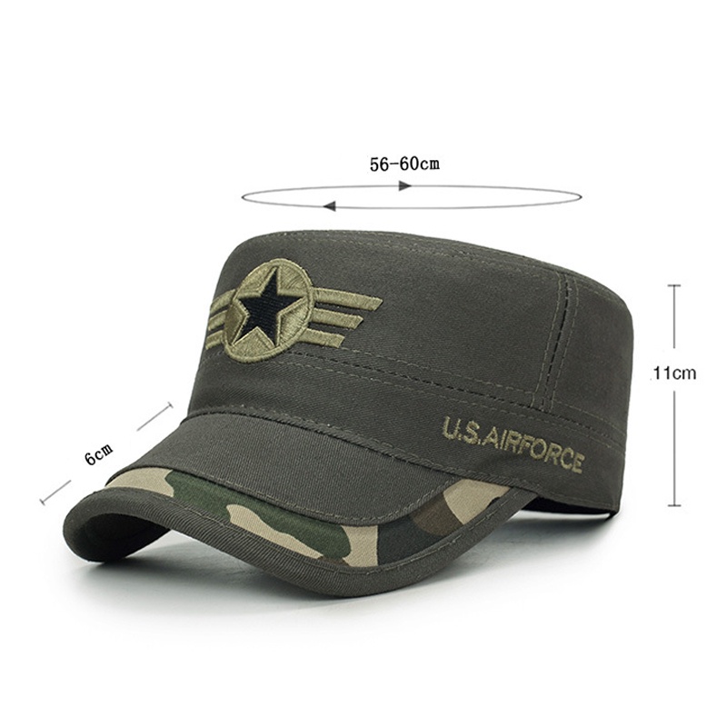 Mũ phẳng mũ bóng chày mũ chống nắng mũ ngoài trời mũ quân sự mũ ngụy trang mũ cắm trại