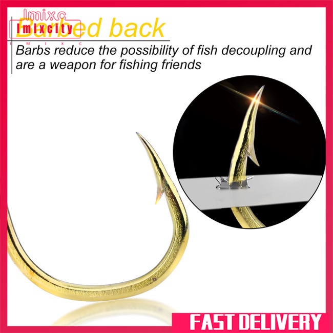 Imixcity 100 cái móc câu cá số. 3-12 câu cá bằng thép carbon cao với ngạnh cho nước ngọt nước mặn