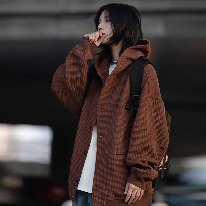 Áo len cardigan YOUTANG dáng suông có mũ trùm đầu đơn giản hợp thời trang hàng ngày thời trang mùa xuân 2023