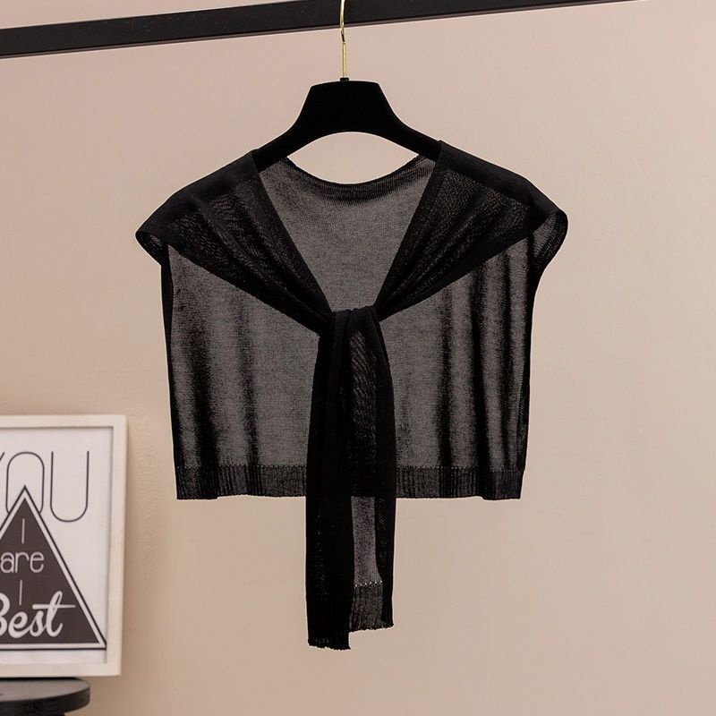 Khăn choàng dệt kim với vai phụ nữ trang trí bên ngoài cổ áo giả bảo vệ cổ mùa xuân khăn choàng ghi lê