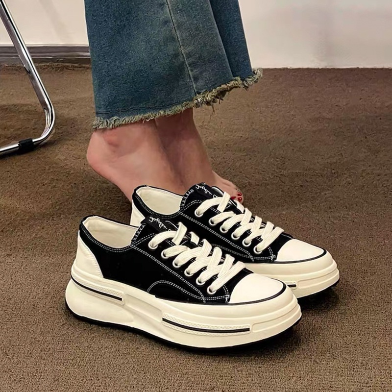 Giày thể thao mát mẻ, đế vải, tăng độ dày, quần áo nữ mùa xuân mới